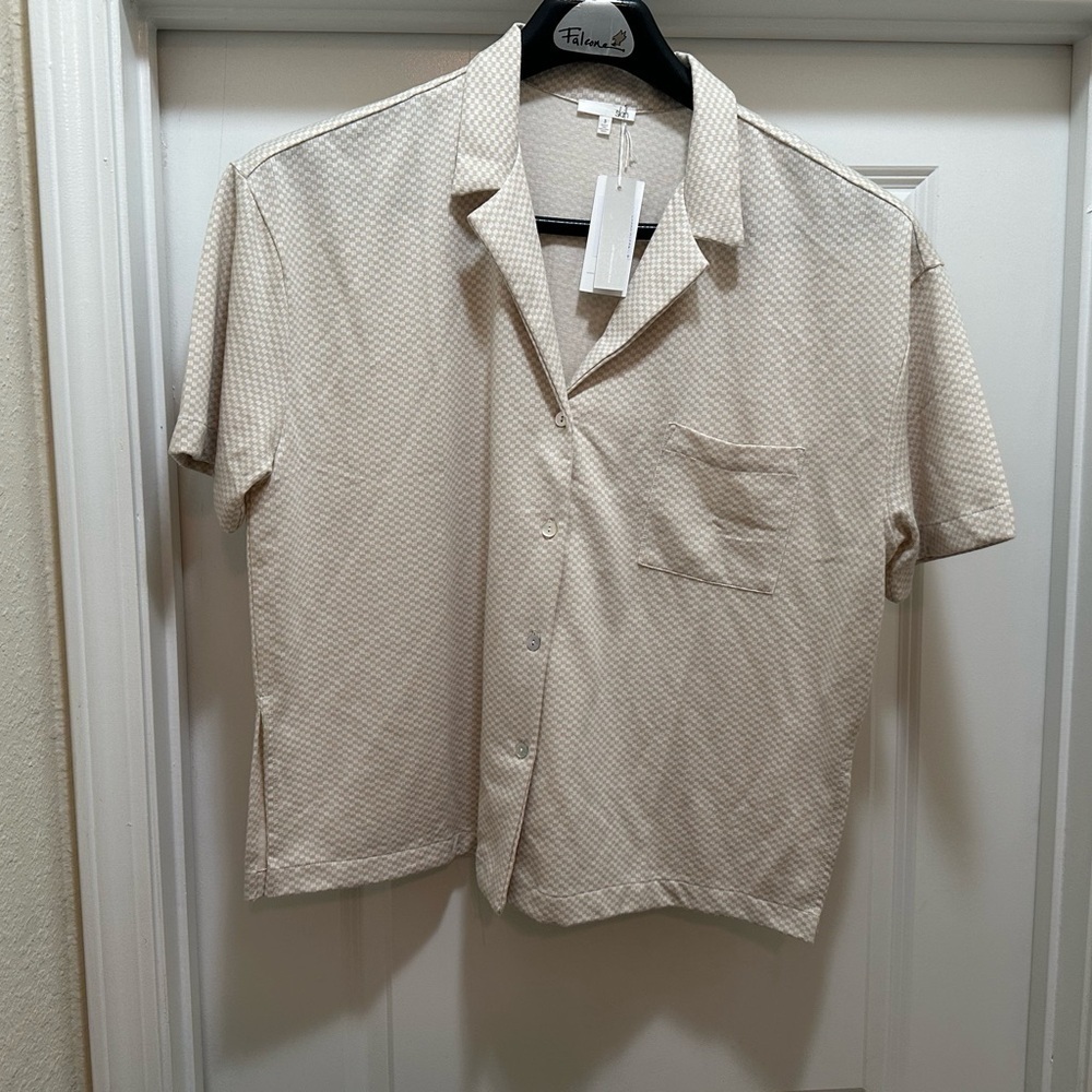 Skins Women’s Jules Top - Size 3 Color - Sandstone Check - NWT - Picture 2 of 8